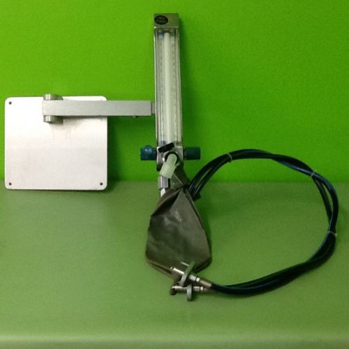 CHEMETRON COASTAL DENTAL NITROUS OXIDE FLOW METER WITH WALL MOUNT BRACKET