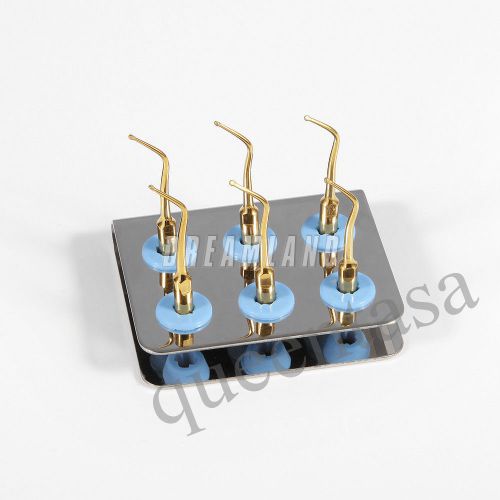 6pc dental cavity prepartion tips+holder fit dte nsk ultrasonic scaler handpiece for sale