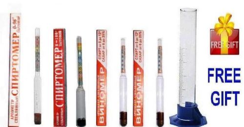 ALCOHOL HYDROMETERS / ALCOHOLMETERS MOONSHINE WHISKEY WINE LIQUOR SUGAR + TUBE