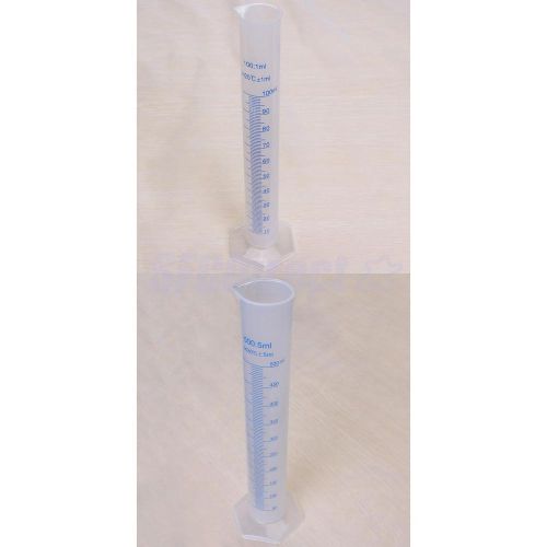 100ml 500ml Transparent Plastic Laboratory Lab Test Measuring Graduated Cylinder