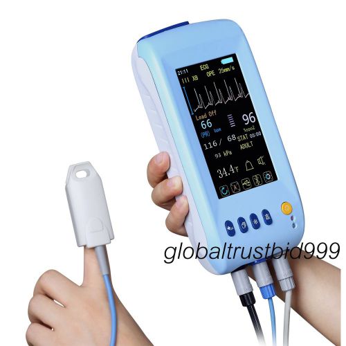 2015 handle portable 6 Parameter Patient Monitor NIBP SPO2 ECG TEMP RESP PR