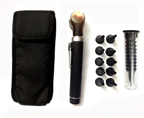 Halogen Light Fiber Optic Otoscope Pocket Medical Ent Diagnostic Black Set