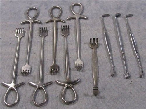 Lot Of 10 Stainless Steel Retractors