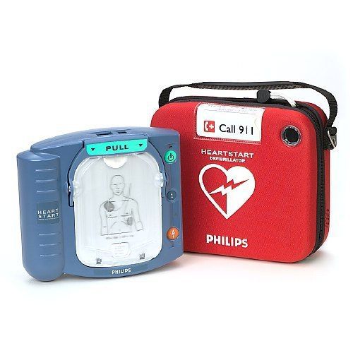 New factory sealed philips heartstart home aed defibrillator + red case m5068a for sale