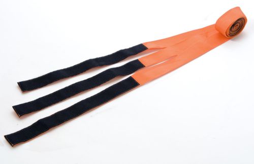 Set of 3 Orange Spineboard Straps Durable Nylon Webbing Hook Loop Covered