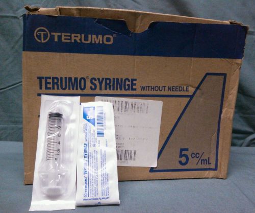 1 box of 100 terumo 5ml/cc luer lock tip syringes ss-05s exp. 2017-04 for sale