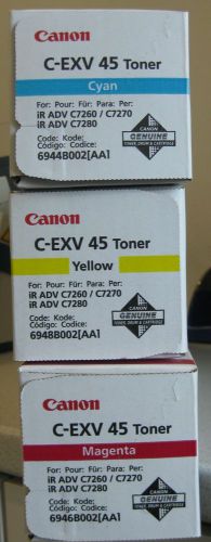 Genuine canon c-exv 45 full set yellow/magenta/cyan/black toner brand new for sale