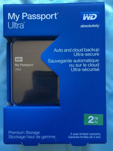 WD My Passport Ultra 2TB Portable External Hard Drive, Blk **BRAND NEW**UN-OPEN*