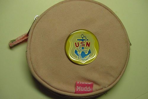 Usn united states navy logo mudd 12 cd pink denim case holder new for sale