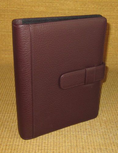 Classic/desk 1&#034; rings | burgundy leather day-timer planner/binder fits franklin for sale