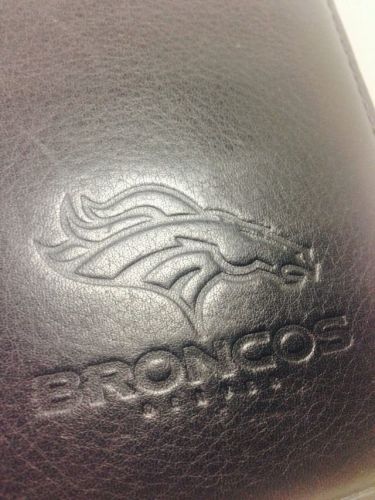 Denver BRONCOS Rare Logo Full Grain Black LEATHER Franklin Covey Classic PLANNER