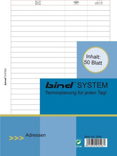 bind - B-2546 - Systemeinlage ADRESSEN A5
