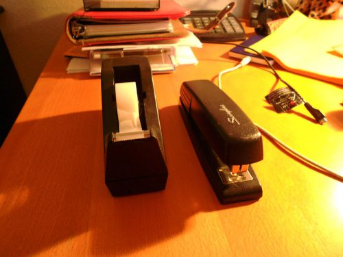 Office desk set:  swingline stapler &amp; tape dispenser (pre-owned) - l set for sale