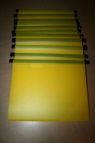 YELLOW VINYL LETTER SIZE FILE FOLDERS - SET OF 12