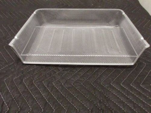 OfficeMax Silver Wire Mesh Stacking Side Load Letter Tray Organizer File Holder