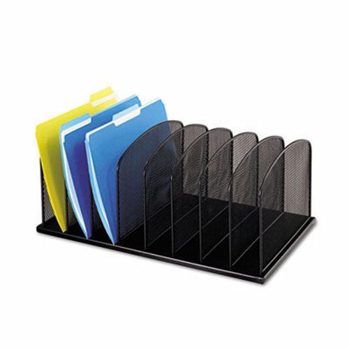 Safco mesh desk organizer, eight sections, steel, black (saf3253bl) for sale