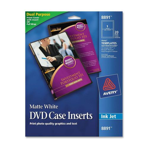 Avery Jewel Case Insert - Matte - 20 / Pack - White (AVE8891)