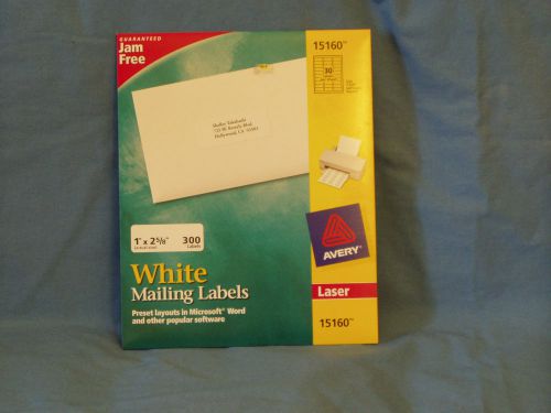 300 AVERY Laser 15160 White Mailing Labels 1&#034; x 2-5/8&#034; NIP