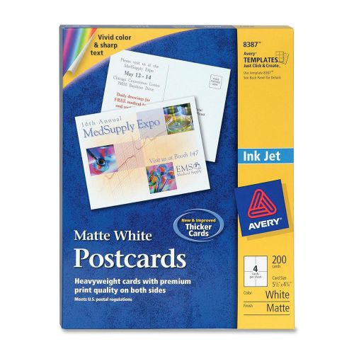 New Avery Matte White Heavyweight Postcards (200 count)