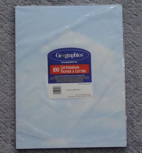 CLOUDS STATIONARY ~ LETTERHEAD 44 Sheets Business or Personal by GEOGRAPHICS