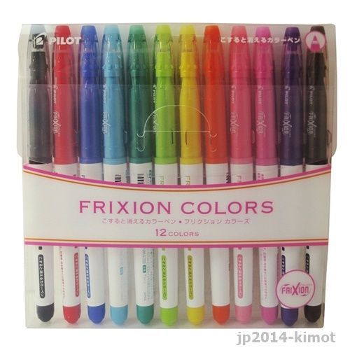 NEW PILOT FRIXION COLORS Erasable 0.7mm Marker Pen 12 Colors SFC-120M12C F/S