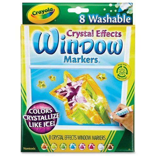 Crayola crystal effect window marker - brown, orange, red, violet, (588174) for sale