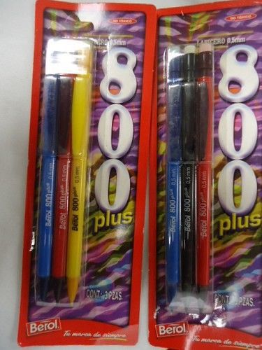 LOT of 10 pks of BEROL MECHANICAL PENCILS, 800 PLUS, 0.5mm lead, 3 per pk,