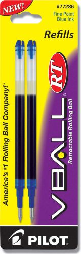 Pilot VBall RT  Ink Refill2-Pack Rolling Ball Pens Fine Point, Blue  (77286)