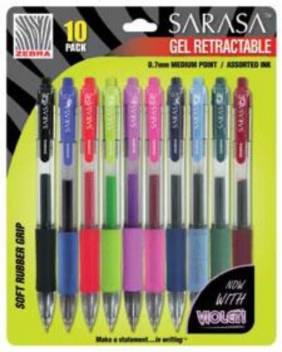 Zebra Sarasa Gel Retractable 0.7mm 10 Count Assorted