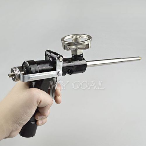 Professional PU Expanding Spray Foam Gun Grade Applicator Chrome + Pastic Nozzle