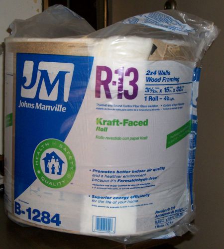 Johns manville r-13 fiberglass insulation roll - 32ft x 15&#034; x 3.5&#034; - 40sq ft. for sale