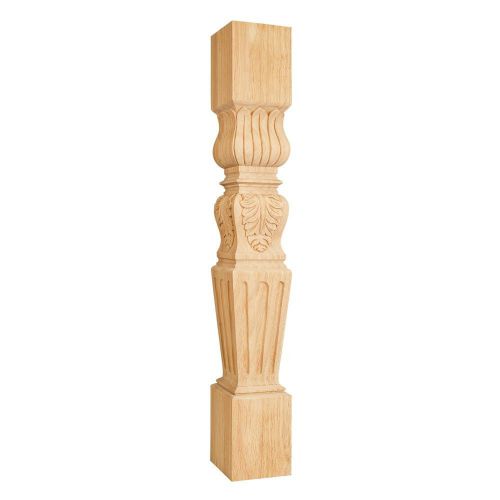 5&#034;- Turned Acanthus/Fluted Post (Island Leg)-  5&#034; x 5&#034; x 35-1/2&#034; - #P29-RW