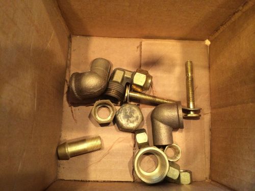 Huge lot of assorted brass / bronze fittings pipes plumber tools miscellaneous for sale