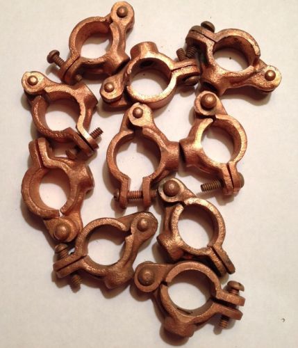 (10) 1/2&#034; COPPER CLAD SPLIT RING PIPE HANGERS