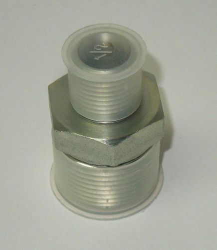 1&#034; x 1/2&#034; NPT HEX REDUCING NIPPLE PLATED STEEL HYDRAULIC NEW &lt;5404-16-08