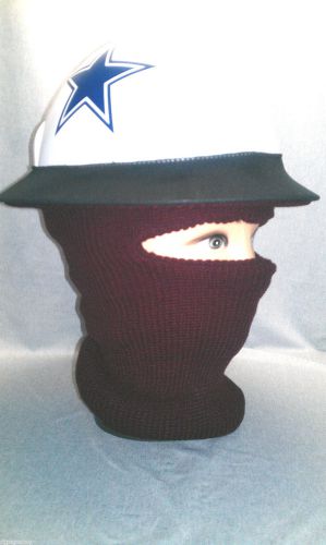 Over Hard Hat Full Face 1 Hole Winter Tube Ski Mask Beanie Face Warmer Burgundy