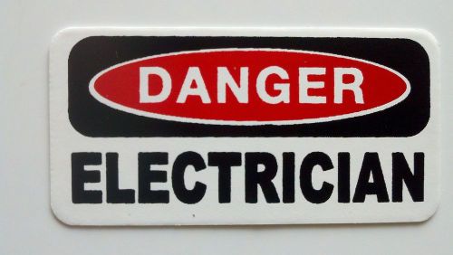 3 - Danger Electrician Lunch Box Hard Hat Oil Field Tool Box Helmet Sticker