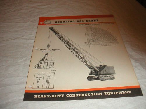 1946 KOEHRING MODEL 605 CRAWLER CRANE SALES BROCHURE