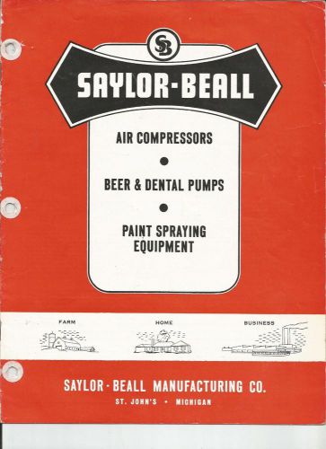 1956 SAYLOR BEALL MANUFACTURING CO    AIR COMPRESSOR BROCHURE  ST JOHNS MICHIGAN