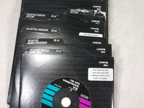 Merlin Lettering Systems ~ Helvetica Medium 8pt. ~ 10 Lettering Discs ~ 1984