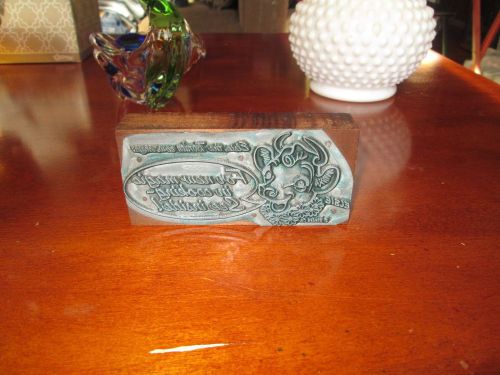 ANTIQUE ADVERTISING LETTERPRESS METAL &amp; wood  PRINTING BLOCK ELSIE BORDENS COW