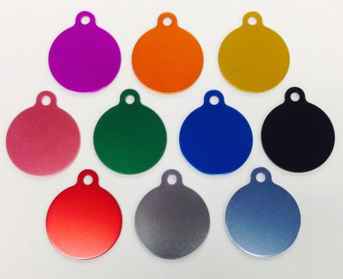 100 Bulk ID Wholesale Circle w tab Pet identification tags Anodized Aluminum