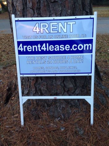 Real estate white steel yard sign frames by &#034;lowen&#034; for  28 x 20&#034; sign for sale