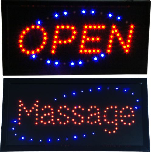 Open &amp; massage led store animated sign bright neon spa salon store for sale