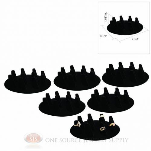 (6) Ten Finger Black Velvet Ring Display 1 3/8&#034; Presentation Showcase Jewelry