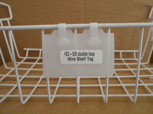 1&#034; x 2-5/8&#034; Double Loop One-Piece Wire Rack Shelf Tag - Clear - (pkg of 100)