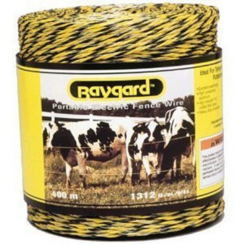 NEW Baygard Electric Fence Yellow/Black Wire 1312 Feet   FREE SHIP