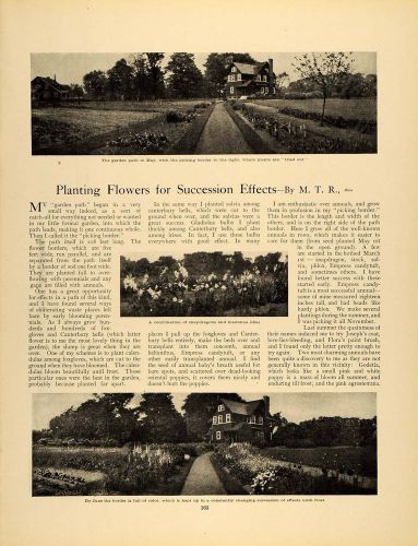 1910 article gardening seasonal flower beds perennials - original gm1 for sale