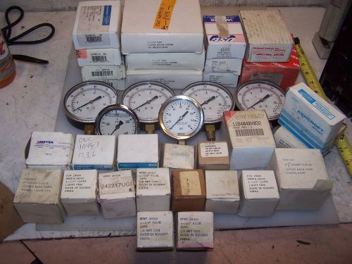 (36) NEW LARGE LOT OF AMETEK ASHCROFT ASSORTED PRESSURE GAUGES DRESSER MCDANIEL