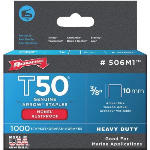 Arrow fastener 506m1 model t50 monel staples-3/8&#034; monel staple for sale